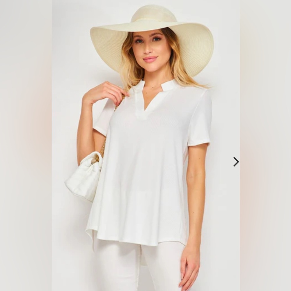 HoneyMe white short sleeve white gabby top